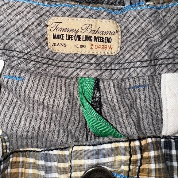 TOMMY BAHAMA JEANS (38) METAL SNAP BUTTON FLAP CARGO SHORTS MULTI-COLOR PLAID - Picture 11 of 15